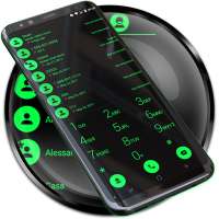 Dialer Theme Black Green drupe on 9Apps