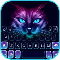 Sneaky Neon Cat Keyboard Background