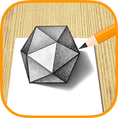 how to Draw 3D art icon