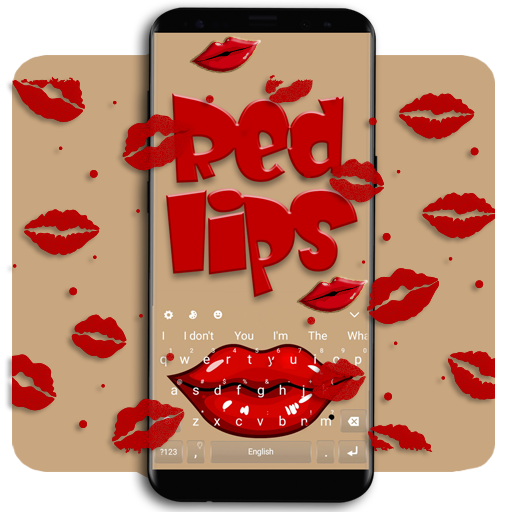Red Kiss Lips Keyboard Theme icon