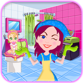 Sweet Baby House Cleaning Game icon
