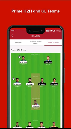 My11games-Teams for Dream11, My11circle & Myteam11 screenshot 1
