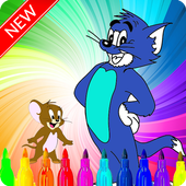 Tom and jery coloring game icon