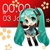 Miku Chibi Clock ( Vocaloid ) icon