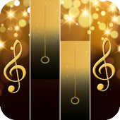 gold piano - piano keyboard icon