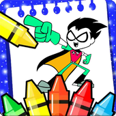 teen coloring titans go icon