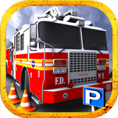 Fire Fighting Emergency Rescue Truck Parking Game icon