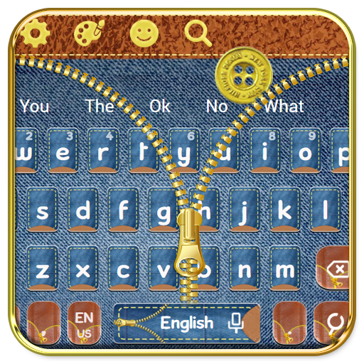 Jeans Gold Zipper Keyboard Themes icon