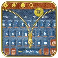 Jeans Gold Zipper Keyboard Themes on 9Apps