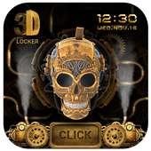 3D Golden Steampunk Skull Lock Screen on 9Apps