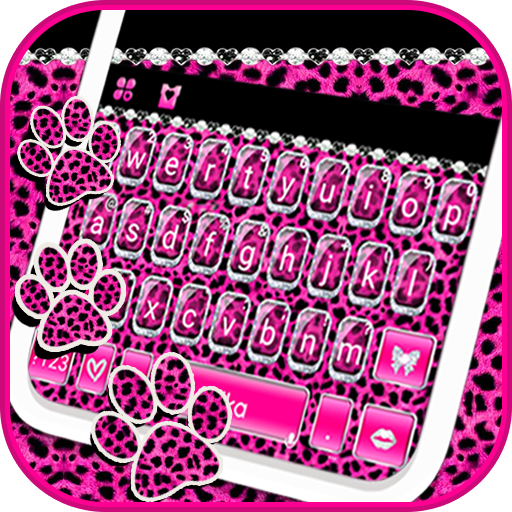 Glitter Pink Leopard Keyboard Theme icon