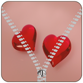 Valentine Zipper Lock Screen icon