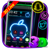 3D Neon Live Apple Theme icon