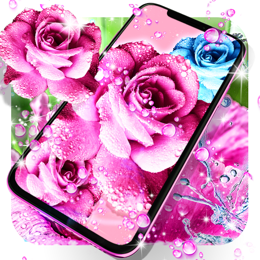 Rose pink water drop wallpaper icon