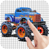 Monster Trucks Color by Number - Pixel Art Game icon