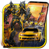 3D Yellow Transform Bee Robotic Battle Theme icon