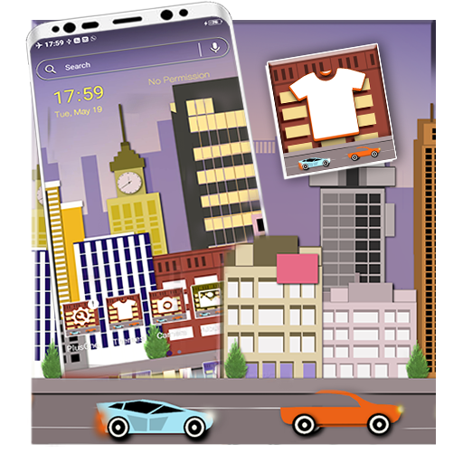 City Illustration Launcher Theme icon