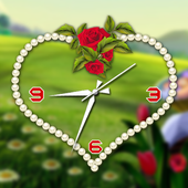 Rose clock live wallpaper أيقونة