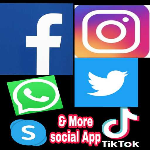 All in one social network and social media app icon