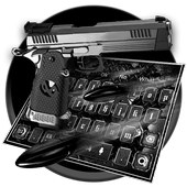 ब्लैक पिस्टल बुलेट कीबोर्ड थीम आइकन