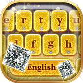 Golden luxury keyboard icon