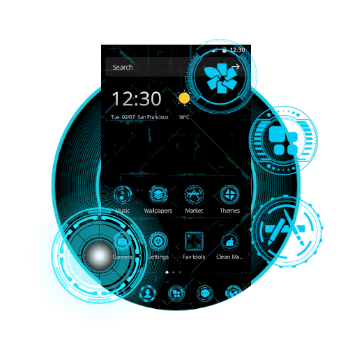 Blue Technological Line Theme icon