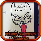 ikon cara menggambar karakter horor langkah demi langka