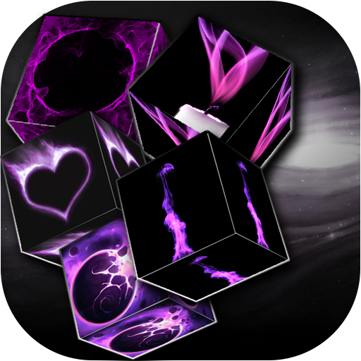 Purple Flame cube live wallpaper icon