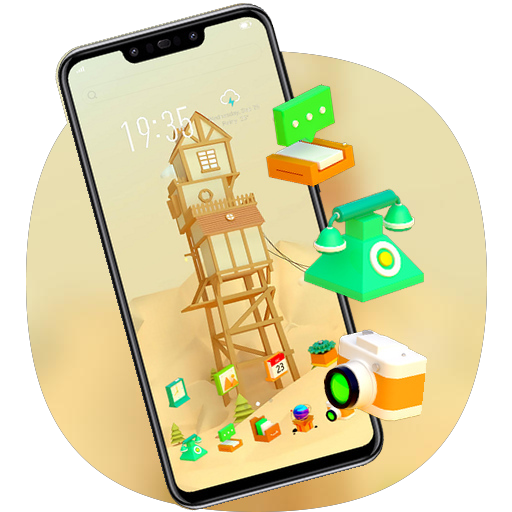 Yellow house theme for galaxy  icon