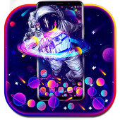 Neon Galaxy Astronaut Gravity Theme icon