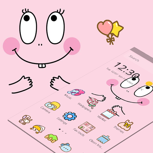 Pink Cartoon Lovely Face Theme icon