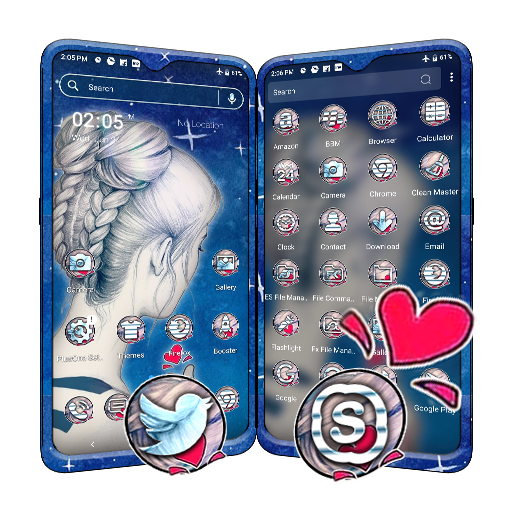 Girl Sketch Launcher Theme icon