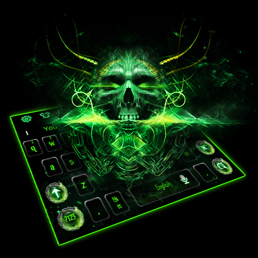 Hell Green Grim Skull Keyboard Theme icon