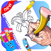 learn drawing flowers for kids icon