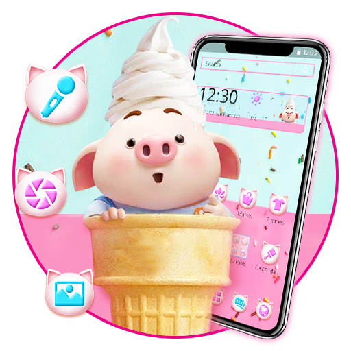Adorable Ice Cream Piggy Theme icon