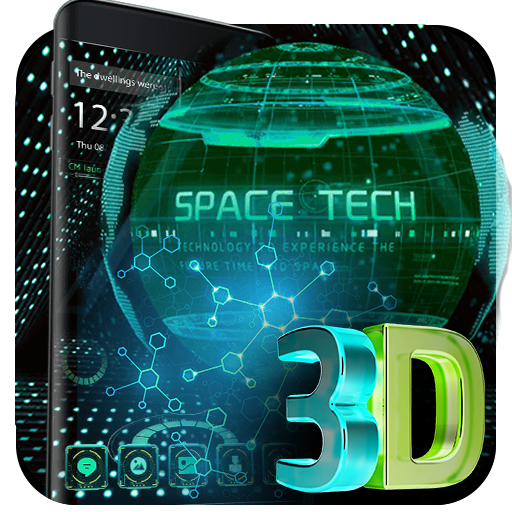 3D earth space tech theme icon