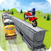 Tricky Bike Stunt On Train icon