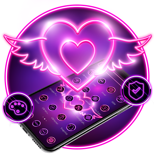 Valentine Day Neon Heart Theme icon