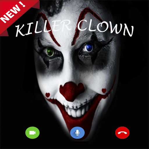 Scary killer clown video call/chat prank icon