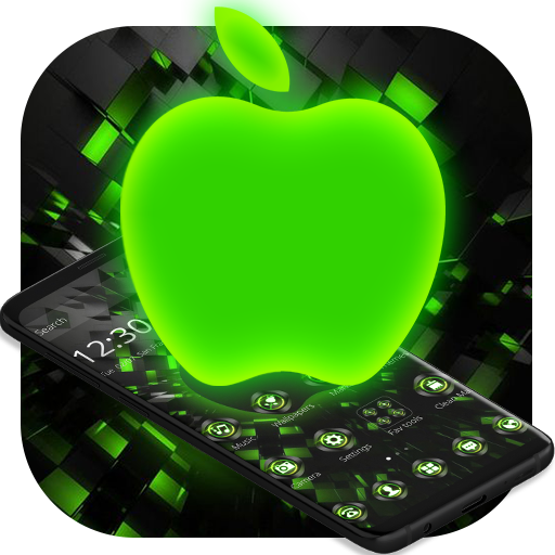 Black Neon Tech Green Apple Theme icon