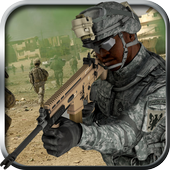 Lone commando sniper shooter icon