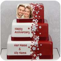 Name Photo On Anniversary Cake Photo Frame