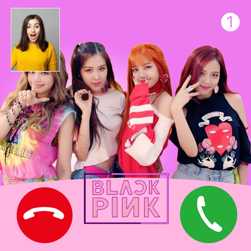 Black Pink Fake Video Call Simulator icon