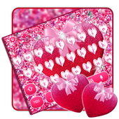 Glitter Pink Heart Keyboard Theme icon