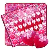 Glitter Pink Heart Keyboard Theme