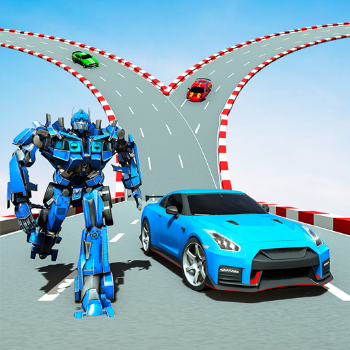 Flying Car Racing Stunt: Car Transform Robot Games icon