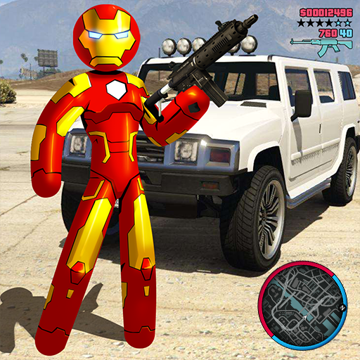 Stickman Iron Rope Hero Gangstar Crime أيقونة