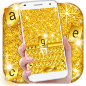 Gold Glitter Keyboard Theme icon