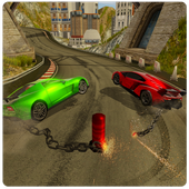Chained Car Against Ramps Vs Bollards-Chain Stunts icon
