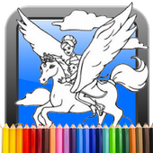 cartoon barbie coloring books game icon